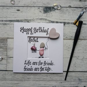 Birthday card for female best friend with personalised message and design.