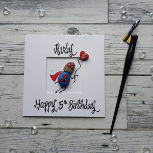 Personalised 5th birthday card for boy, Superhero birthday card